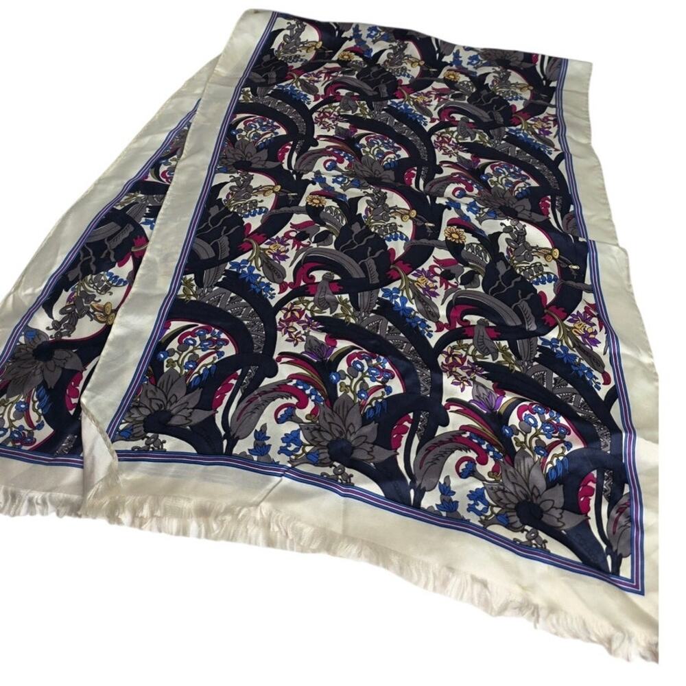 Vintage Museum of Fine Arts Boston Silk Oblong Scarf  Art Nouveau Floral
